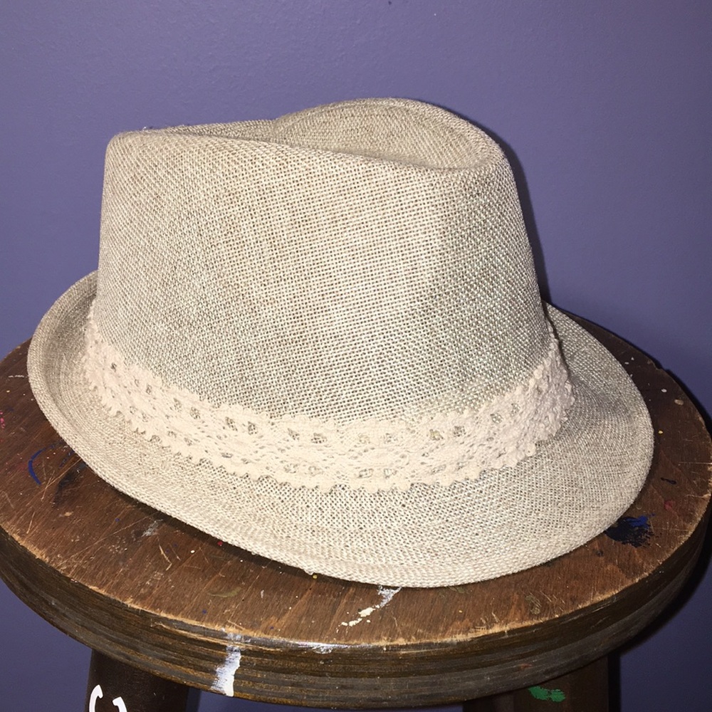 NWOT short brim Trilby OS lace headband